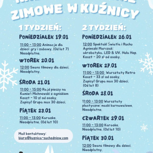 Kreatywne ferie zimowe w Kuźnicy w Suchedniowie