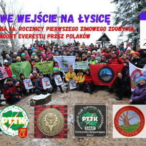 Zimowe wejście na Łysicę z PTTK Kielce - 100 lat Świętokrzyskich Szlaków