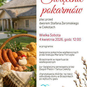 Święcenie pokarmów przed dworem Stefana Żeromskiego w Ciekotach