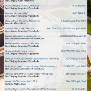 Kwiecień w Kompleksie Tężnia Busko