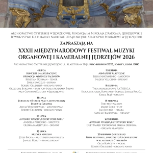 XXXII Międzynarodowy Festiwal Muzyki Organowej i Kameralnej Jędrzejów 2026