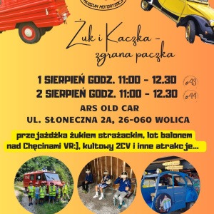 "Żuk i Kaczka - zgrana paczka" wydarzenie w ARS OLD CAR - Muzeum Motoryzacji