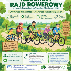 Rodzinny Rajd Rowerowy w ramach Europejskiego Tygodnia Mobilności 2026 w Staszowie