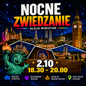 Nocne Zwiedzanie Alei Miniatur w Krajnie