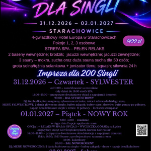 Sylwester dla singli w hotelu Europa w Starachowicach