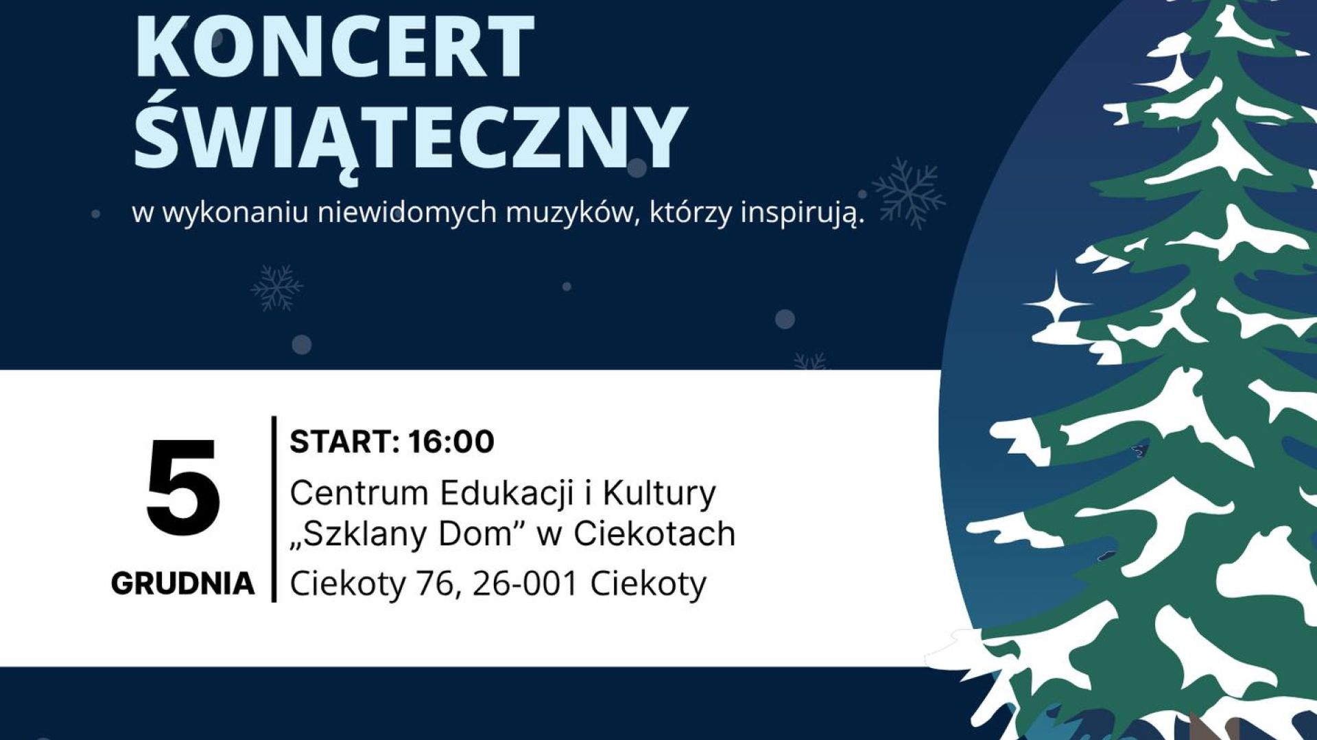 Świąteczny koncert "Gram, bo lubię" w Ciekotach