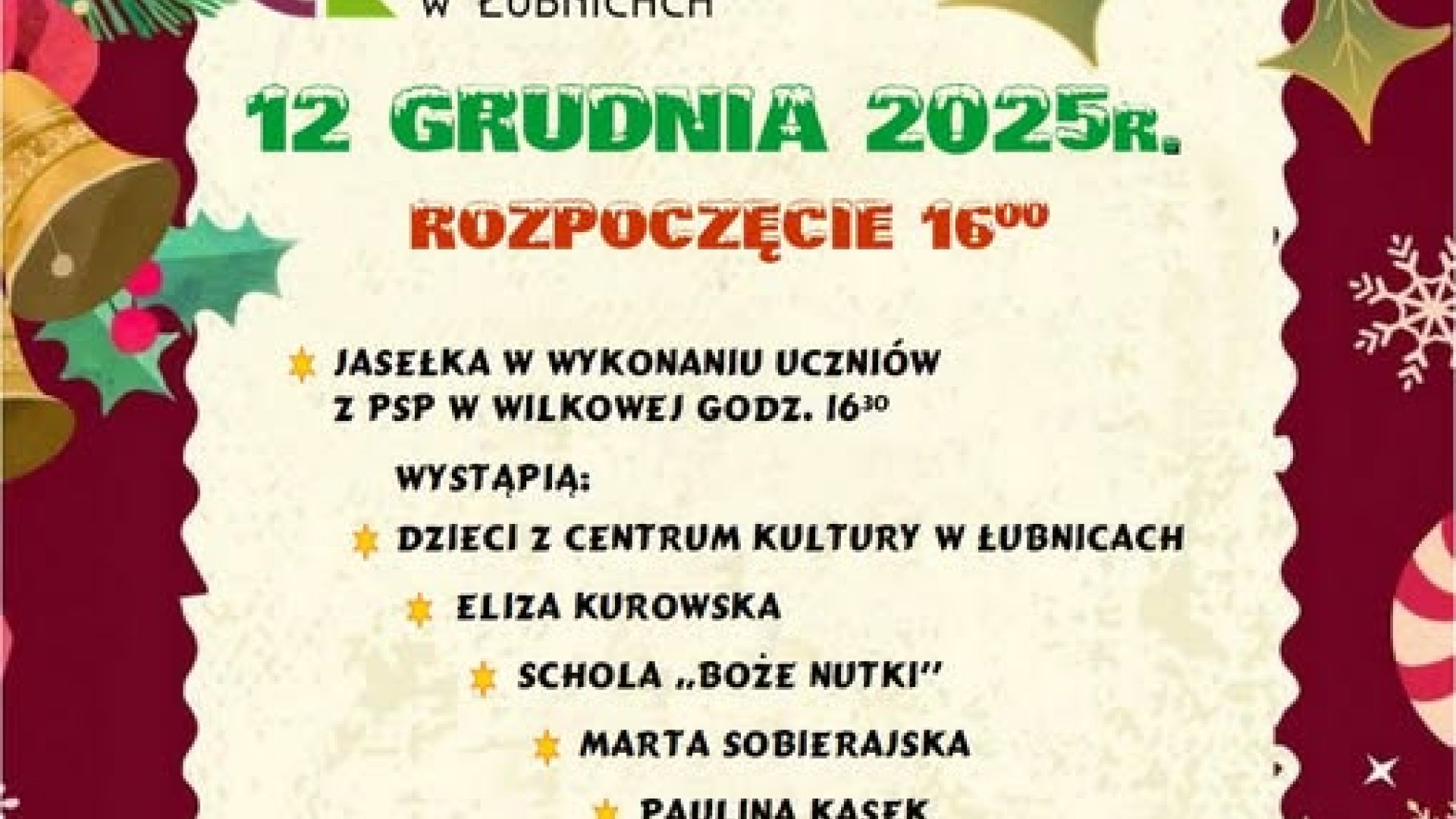 Jarmark Bożonarodzeniowy w Łubnicach
