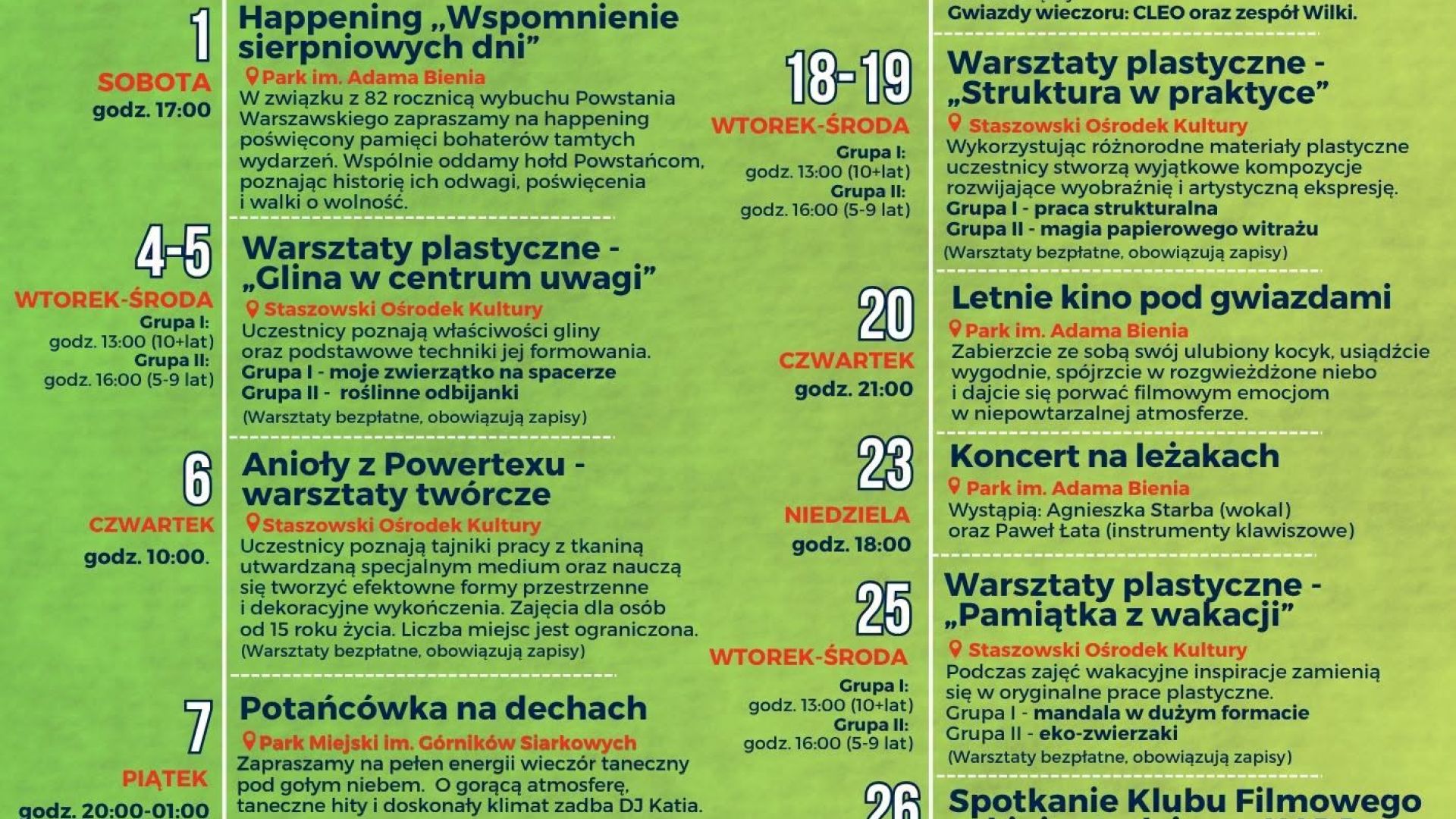 Wakacyjna SOK-owirówka - SIERPIEŃ ze Staszowskim Centrum Kultury