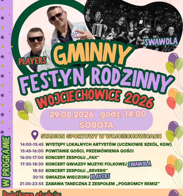 Gminny Festyn Rodzinny Wojciechowice 2026